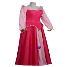 Cuento de hadas de la princesa de la falda cosplay bella durmiente princesa aurora dress clásico satén con brocado traje de cosplay