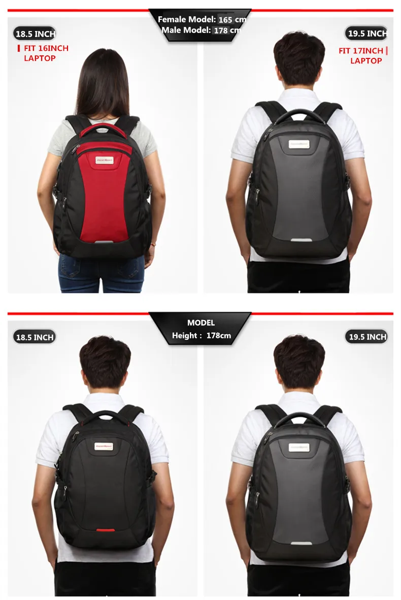 AspenSport хит, Модный водонепроницаемый рюкзак унисекс, мужской рюкзак для ноутбука, сумка для ноутбука для женщин, рюкзак для ноутбука 16-17 дюймов