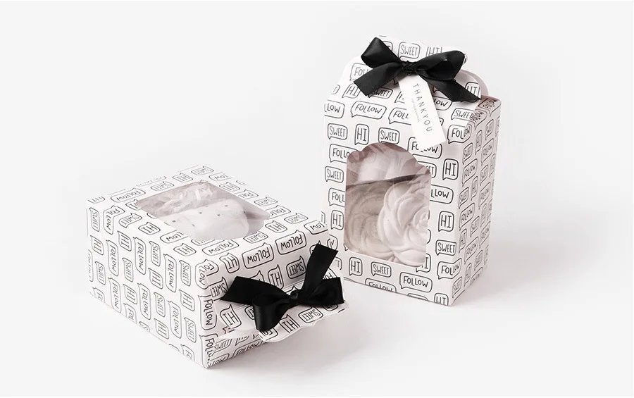 100 шт Подарочная бумажная коробка с окном Лента Свадебная вечеринка Дети День рождения игрушка-коробка для бумаг нижнее белье в виде полотенца банка Подарочная бумажная упаковка