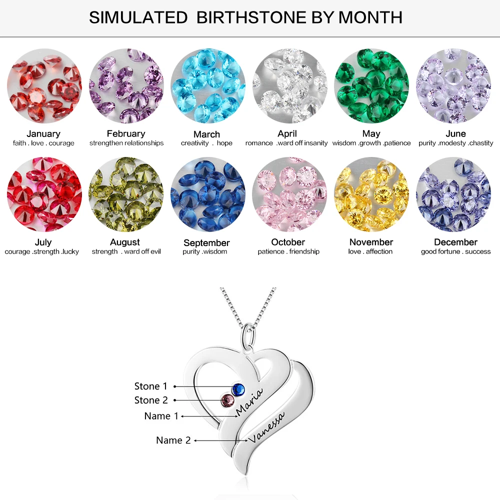 Ожерелья на заказ искусственное серебро гравировка имени ожерелья камень сделай