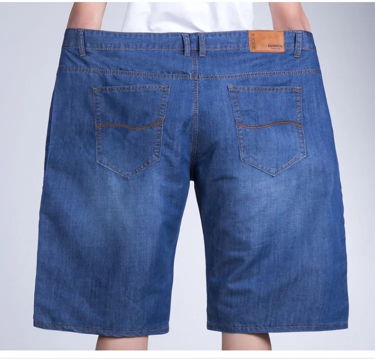 Extra large size mens denim shorts thin 