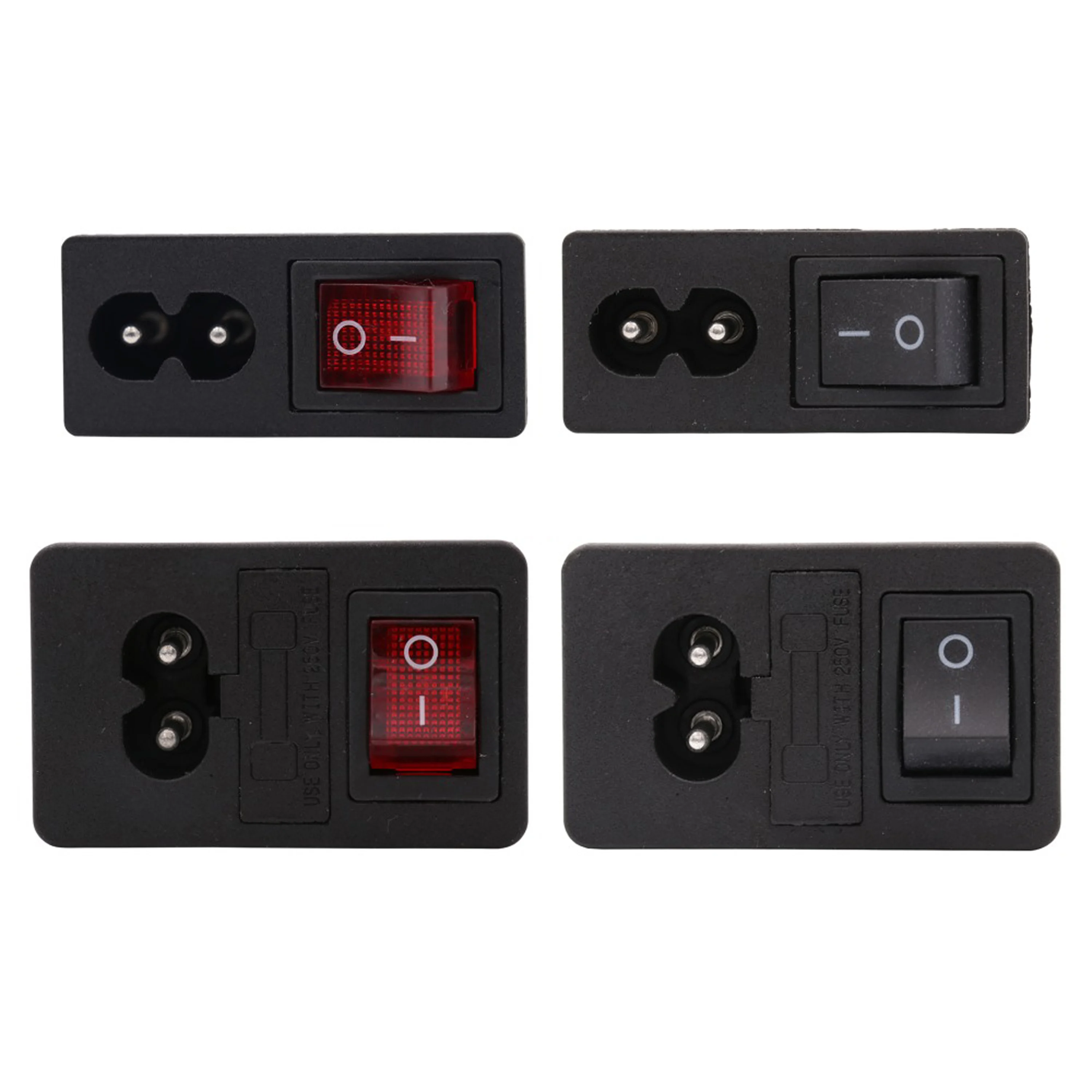 

1PC IEC 320 C8 MAINS AC Power Socket Electric plug power cord inlet Power Receptacle With ON OFF Rocker Switch CCC CE