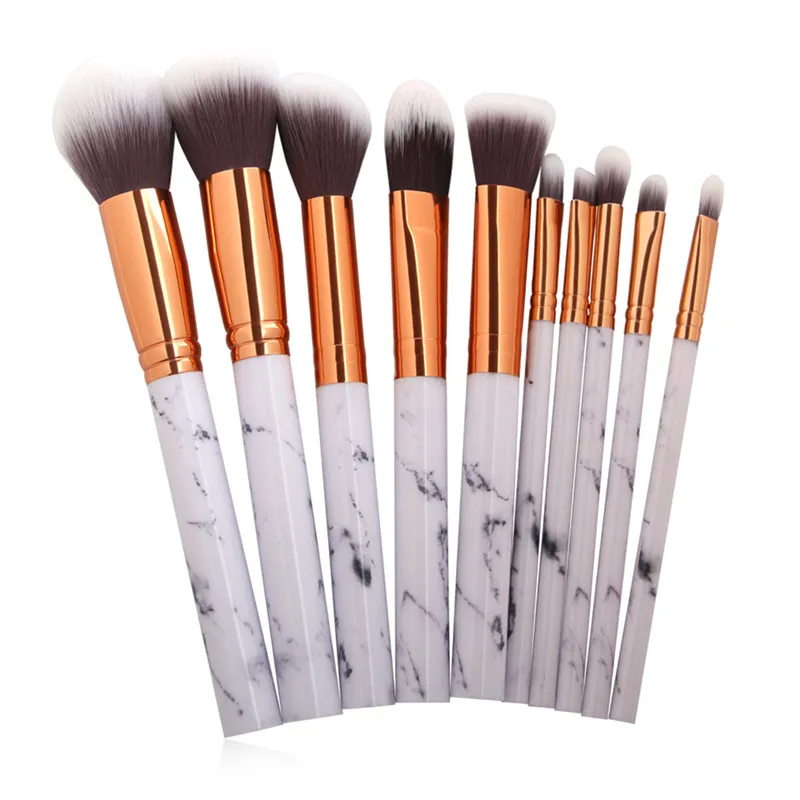 

9/10Pcs Marble Patten Makeup Brushesfor Cosmetic Fan Powder Foundation Eye Shadow Eyebrow Lip Eyes Make Up Brush