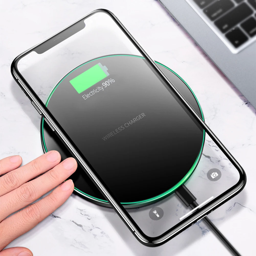 Быстрое беспроводное зарядное устройство Qi для iPhone X 8 быстрая Беспроводная зарядка для samsung Galaxy S9 S10 e Plus huawei P30 Pro RS Xiaomi Mi9