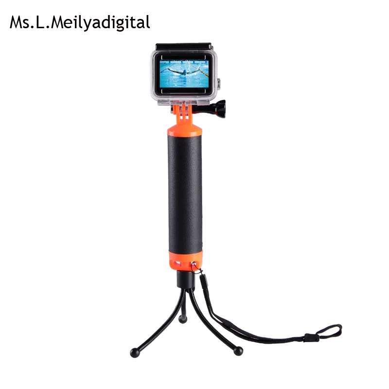 Ms. L. Meilyadigital Galleggiante Maniglia Grip Mount + Treppiede Per Gopro Hd Hero 5/3/3 +/4 Misura Per Gopro Hero 4 E Hero 3