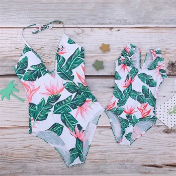 

Mother Daughter Matching Swimsuits 2019 Floral Family Look Mommy And Me Bathing Suit Clothes Family Matching Swimwear Clothes