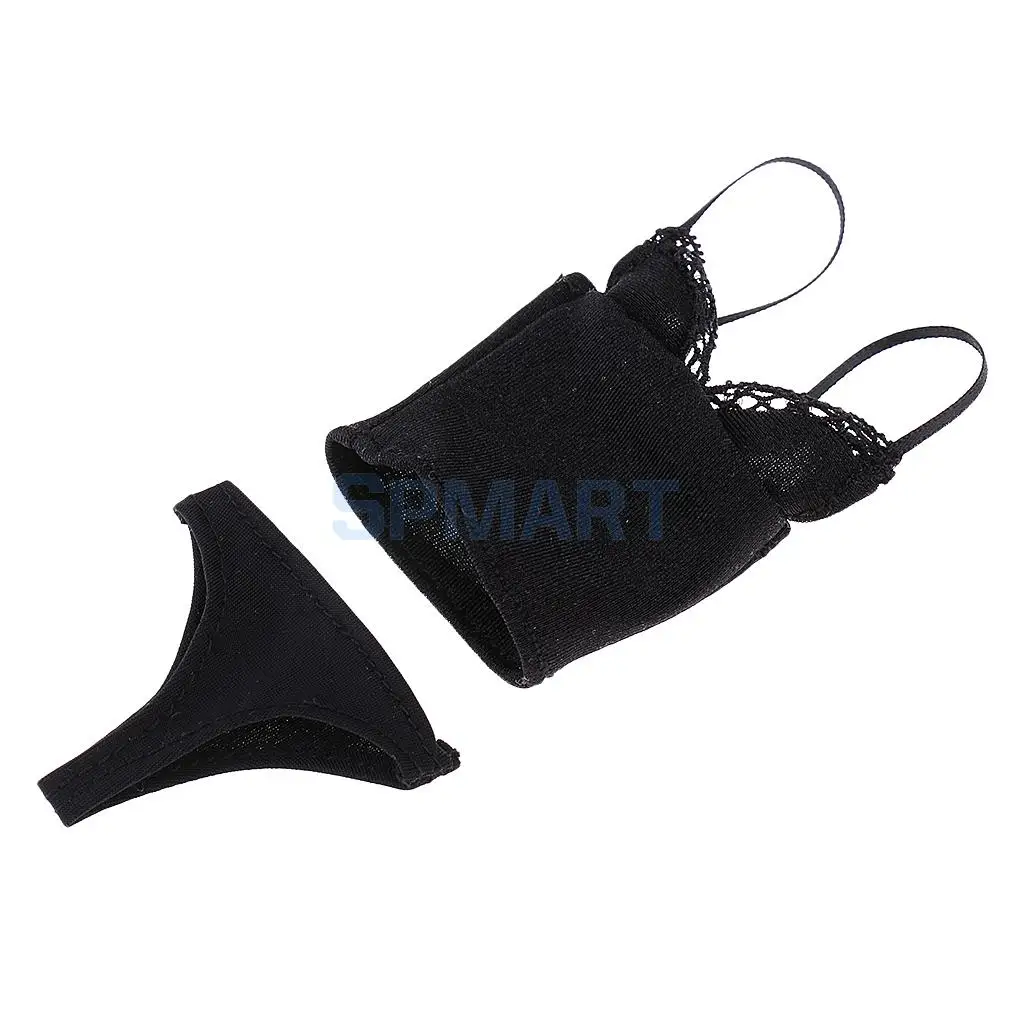 1/6 Scale Black Female Lingerie Underwear Bra Briefs Bikini Set for 12