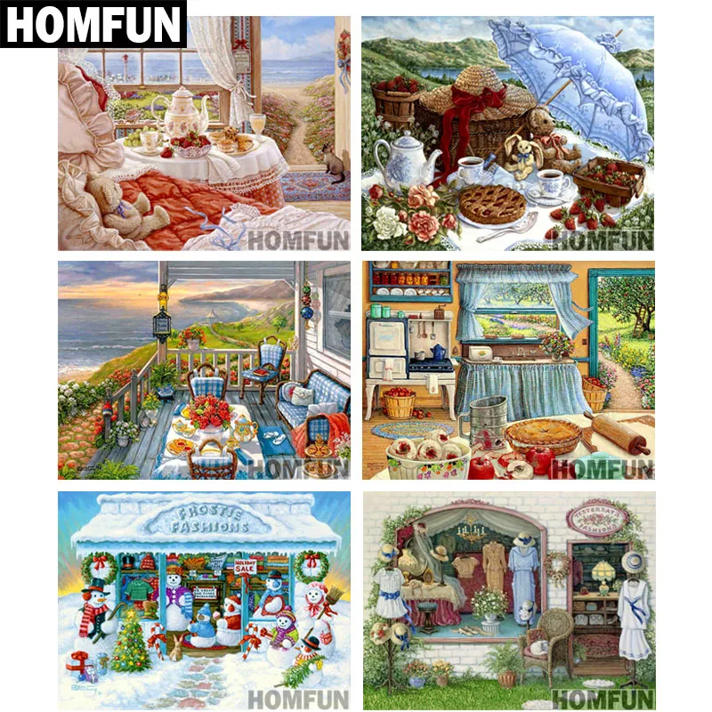 HOMFUN Full Square/Round Drill 5D DIY Diamond Painting &quotHome Sweet Home&quot 3D Embroidery Cross Stitch Decor Gift A01023 | Дом и сад