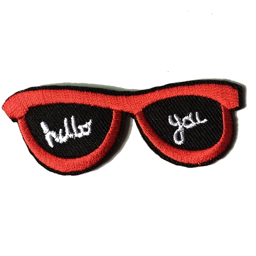 Patches For Clothing 2pcs Fun Sunglasses Patch Iron On Sewing Applique Clothes Shoes Bags