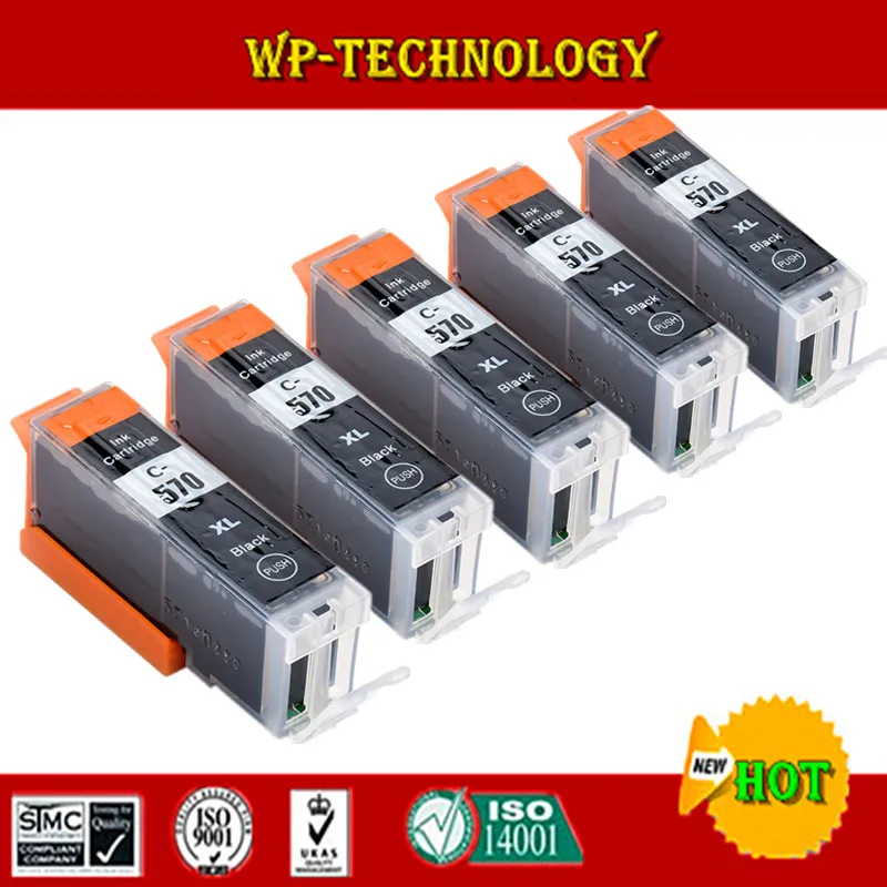 5PK совместимый чернильный картридж для принтера canon PGI-570 бленда объектива Canon MG5750