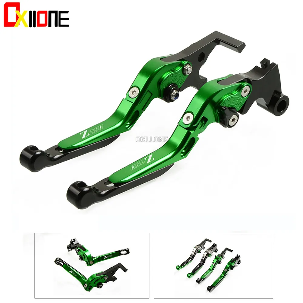 

Up with logo Motorcycle Accessories CNC Adjustable Folding Extendable Brake Clutch Levers Set For KAWASAKI Z750 Z 750 2007-2012