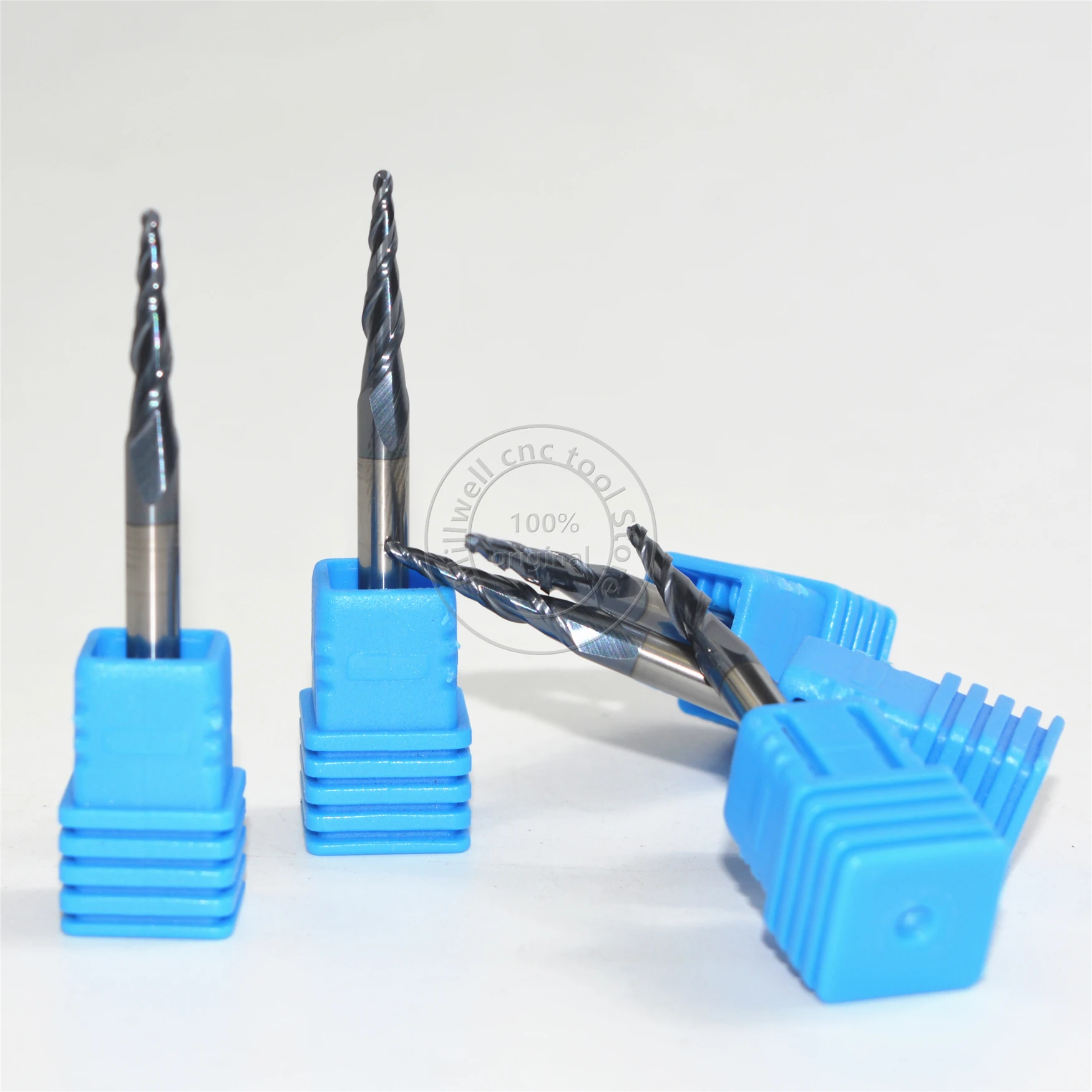 10 шт. R0.75 * D4 15 50L CNC твердосплавные конические конусные фрезы деревообрабатывающий