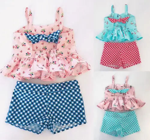 Summer-2PCS-Toddler-Baby-Kids-Girl-Crop-Top-Dress-Outfits-Sunsuit-Clothes-Set