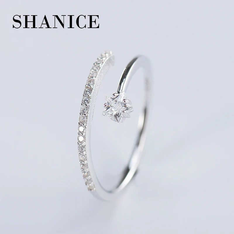 

SHANICE Star Shape Pave setting 5A zircon Cz 925 Sterling silver Open Ring Engagement Wedding Band Rings For Women Bridal bijoux