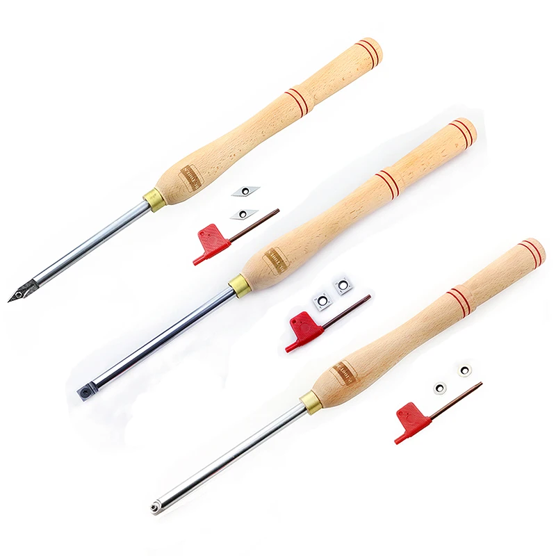 Wood Turning Lathe Tool for Wood Roughing Finishing and Detailing Matched with 2 pcs Carbide Inserts Wood Turning Lathe Tool for Wood Roughing Finishing and Detailing Matched with 2 pcs Carbide Inserts