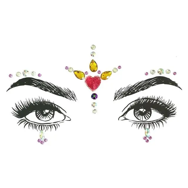 Face Glitter Gems Rhinestones Adhesive Temporary Festival Face Tattoo