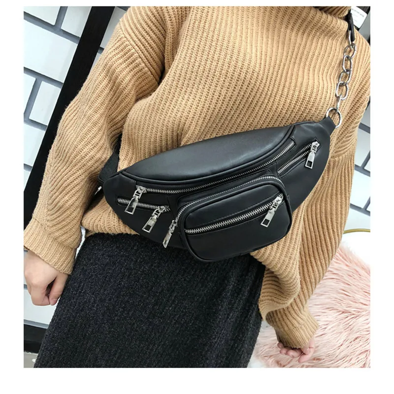 

New unisex Waist Bag Multifunction High capacity Waist Pack Fashion Leather Phone Bags Small Belt Bag Cool Fanny Pack locomotive