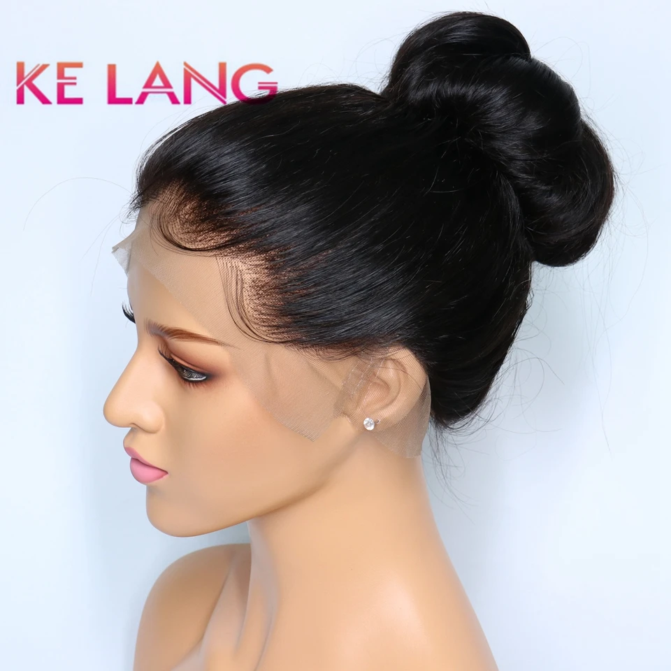KeLang прямые человеческие волосы на кружеве, парики, часть, бразильские волосы remy, парик "-24", предварительно выщипанные натуральные волосы