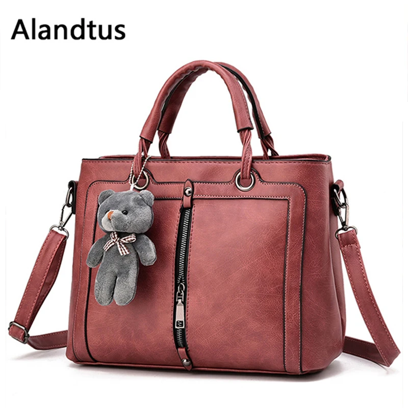 

Alandtus Big Women Shoulder Bag Large Capacity Female PU Leather Handbags Fashion Lady Messenger Bag Bolsa Feminina Sac A Main