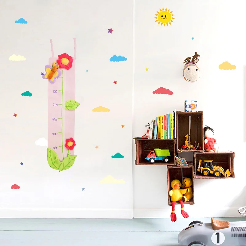 Kids Height Measurement Baby Toy Growth Chart Montessori Toys for Children Size Measuring Ruler Tool Wall Sticker For Room Toy (2)