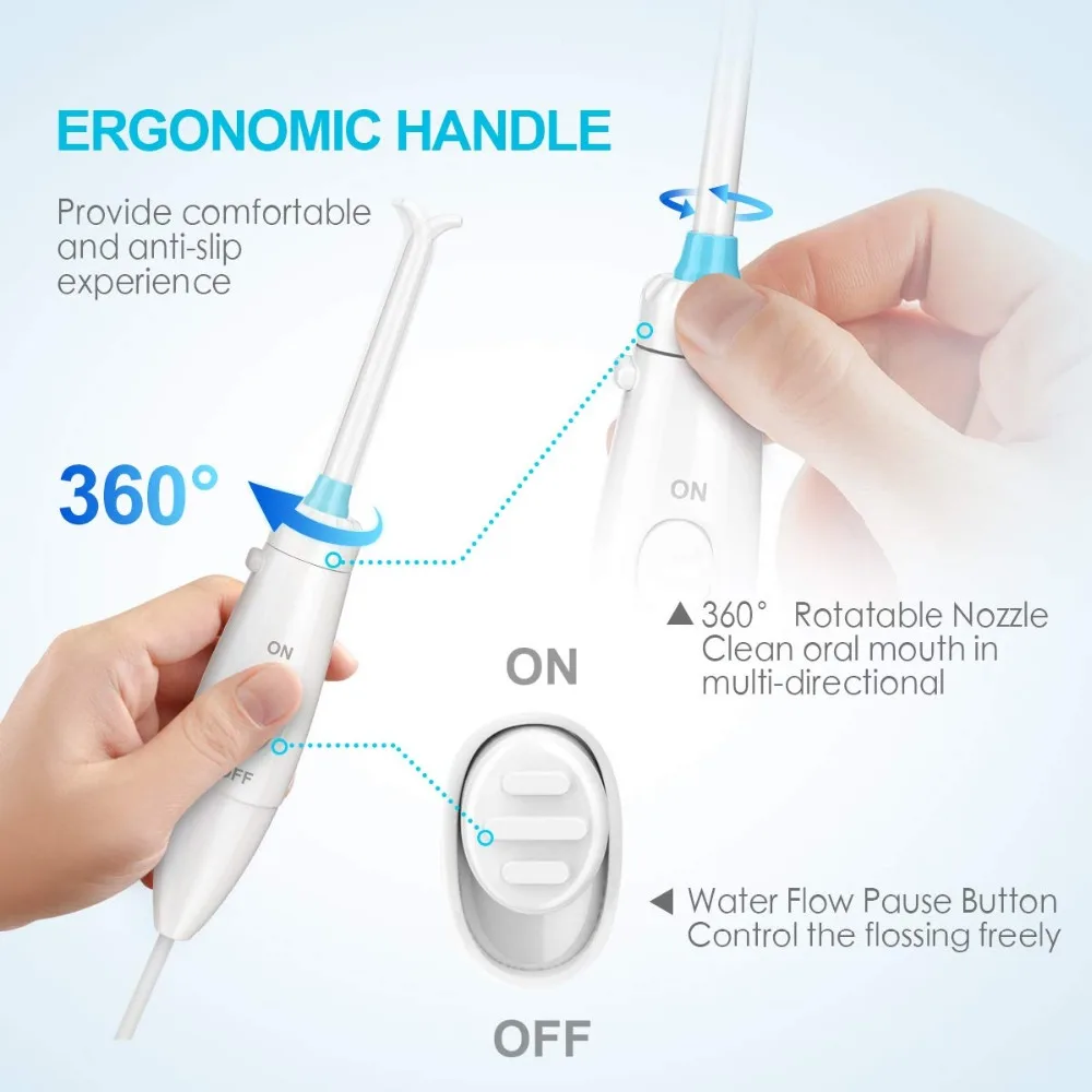 Desfone ирригатор для полости рта, зубная нить, зубная скобка для чистки, 10 регулируемых напор воды, емкость 600 мл, 7 струйных наконечников