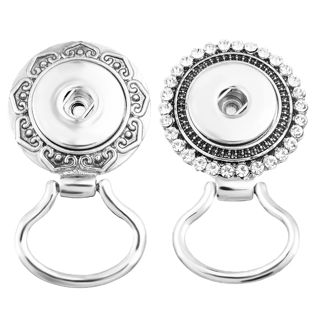 Silver Alloy Snap Button Magnetic Eyeglass Spectacles Sunglasses Holder ID Badge Eye Glasses Brooch Pin Hook