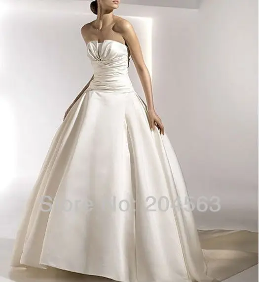 

Free Shipping New Arrival Satin A Line Wedding Dress Custom size/color