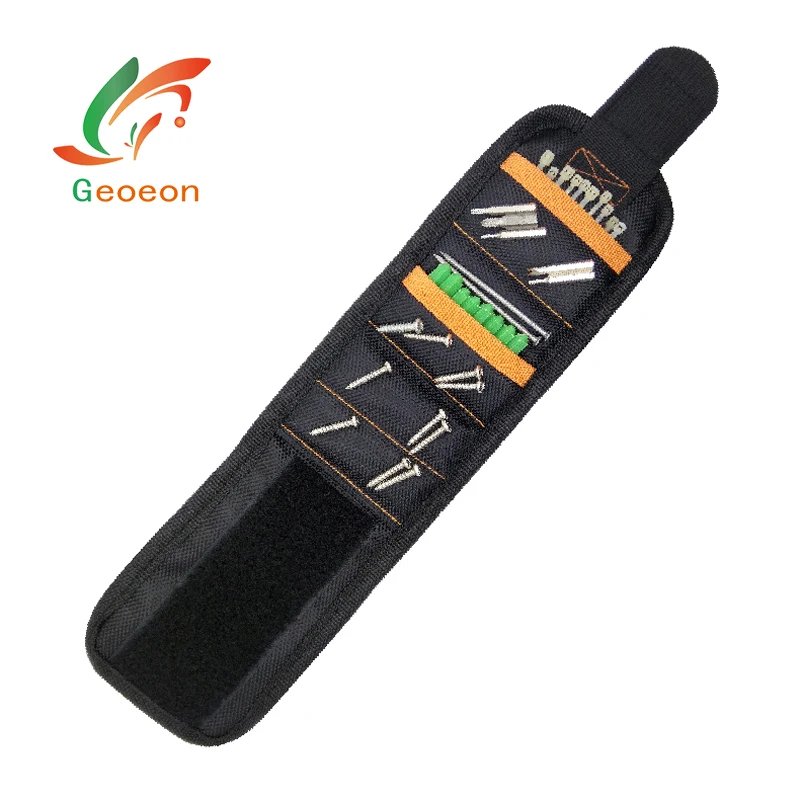 

Geoeon Magnetic Wristband Multi-function Portable Tool Bag Electrician Wrist Tool for Holding Screws, Nails, Drill Bits D35