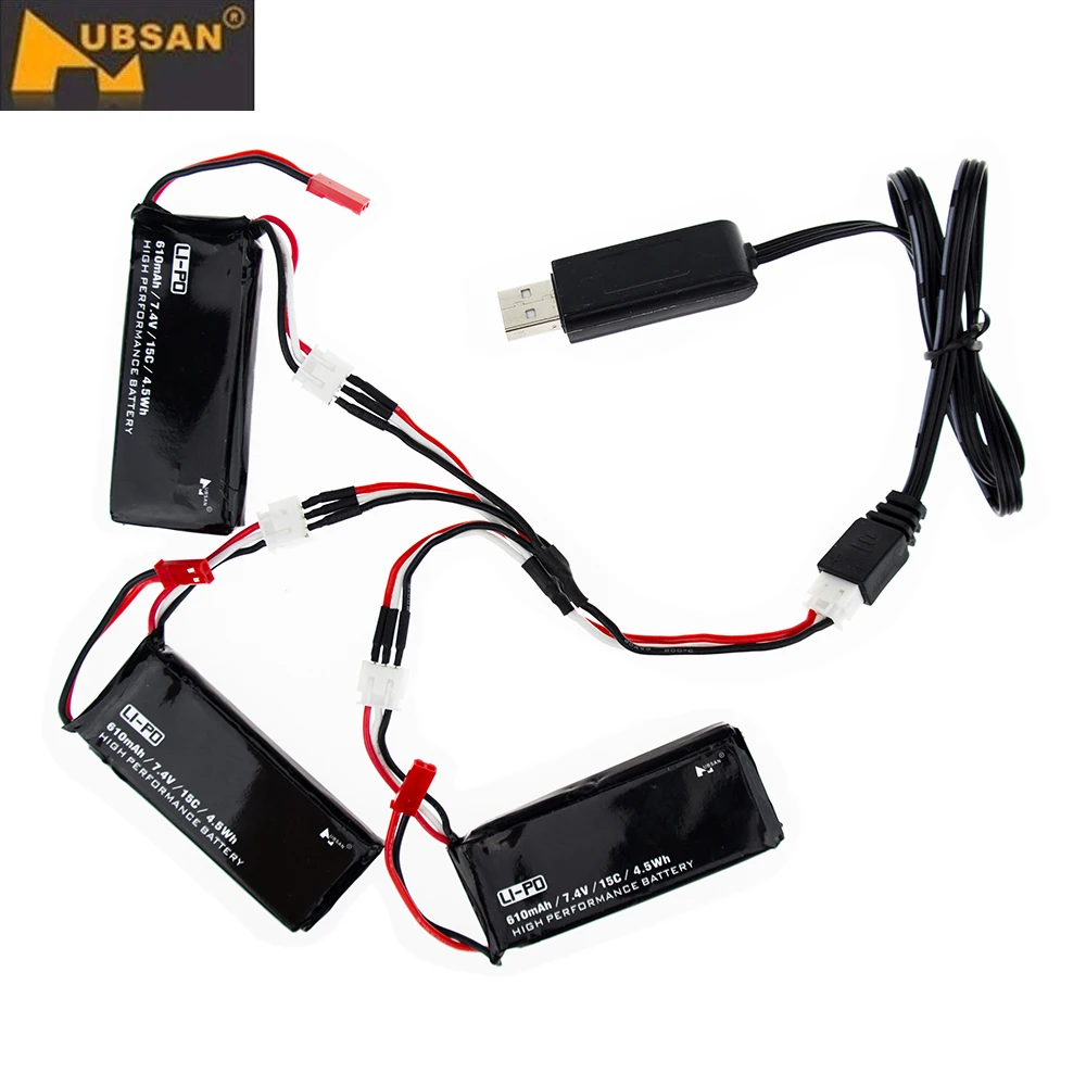 Original Hubsan X4 H502S H502E 7 4V 610mAh lipo battery 15C 4 5WH battery usb Charger