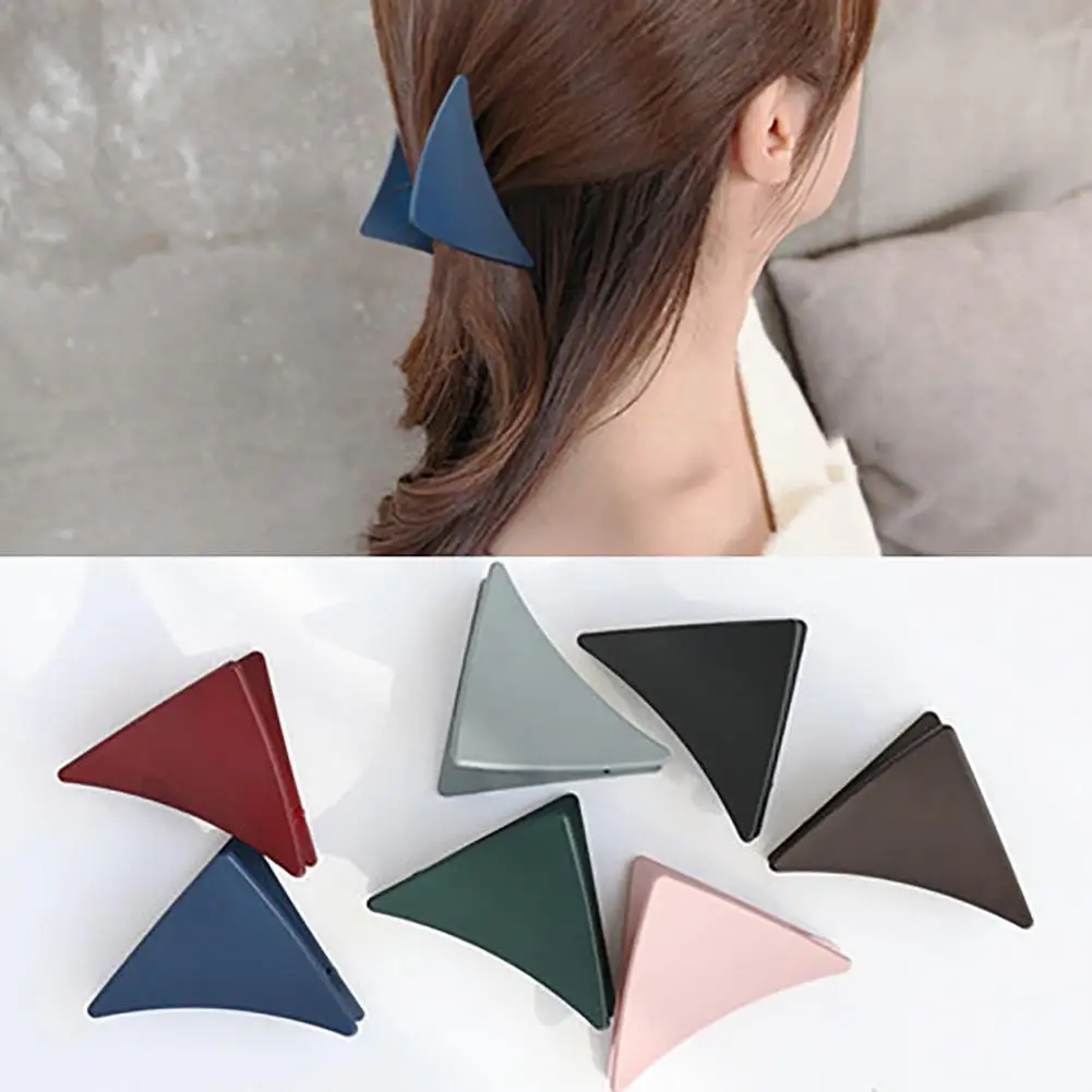 

Solid Color Matte Triangle Hair Clip Claw Women Girl Ponytail Hairpin Headwear new