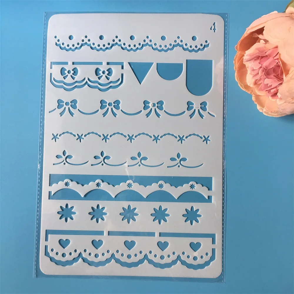 

26cm Lace Flower Line Edge DIY Craft Layering Stencils Painting Scrapbooking Stamping Embossing Album Paper Template