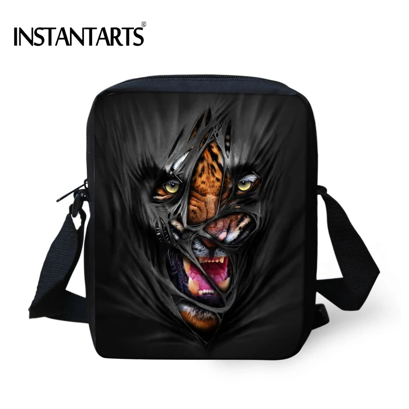 Миниатюрные сумки через плечо INSTANTARTS крутые мессенджеры с 3D рисунком Черного