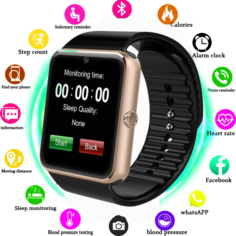 

TOP Bluetooth A1 Smart Watch Round Support Nano 2G SIM&TF Card With Whatsapp Facebook App For IOS&Android Phone PK DZ09 X6 GT08