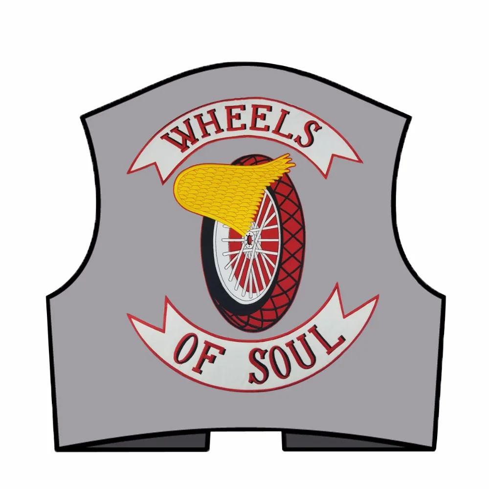 T41901 New Arrival WHEELS OF SOUL 1% Motorcycle Biker Embroidered Patch Iron On Jacket Vest Rider Badge Full Back Large Size Patch Free Shipping (5)