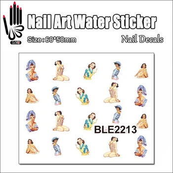 

1 Sheet Water Nail Sticker BLE2213 Pin Up Girl Nail Art Water Transfer Sticker Decal Sticker For Nail Art Decoration
