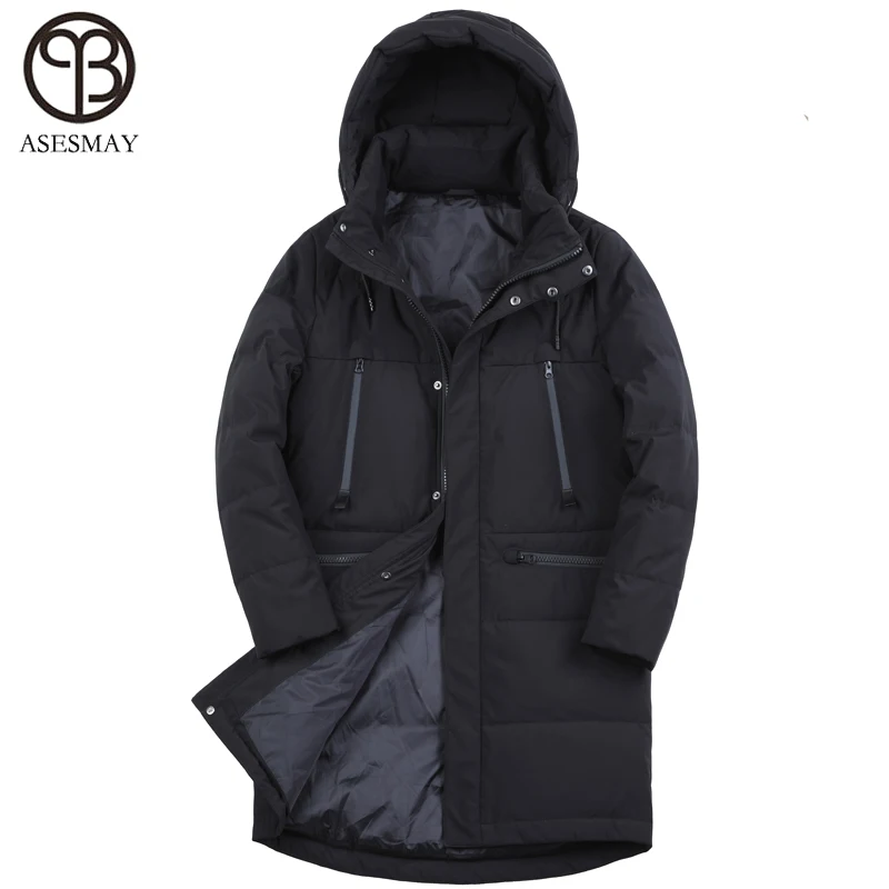 

Asesmay 2018 men winter jacket white duck down thick warm brand clothing high quality goose male coat down parkas russian coats