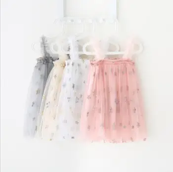 

2019 Summer Star Embroidery Mesh Dresses For Kids Baby, Princess Sweet Candy Vest Dress 6 pcs/lot,Wholesale