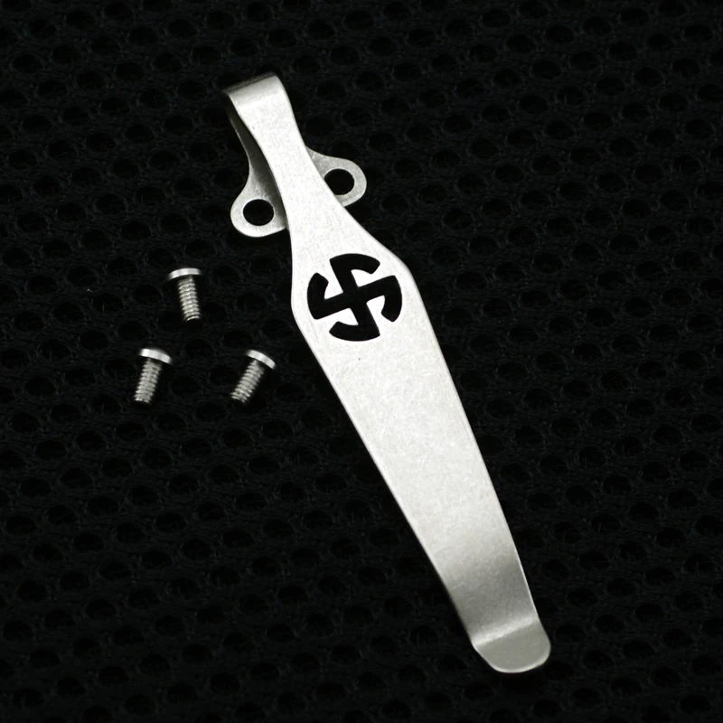 

1PC Titanium Knife Alloy Folding Swastika Shape Knife Clip DIY Accessories Material Belt Flashlight K Sheath Pocket EDC Tool