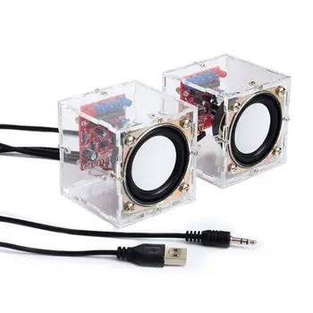 

Mini 3W Speaker Box DIY Kit With Transparent Shell Computer Audio Electronic Components