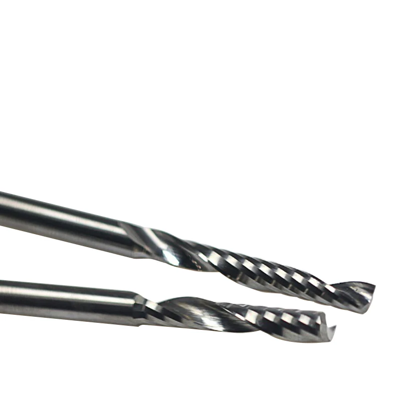 

1pc 3.175--4 mm SHK Sprial Bits Wood Cutting 1 Flute Tools Carbide Engraving Cutters CNC Carving Milling MDF acrylic PVC