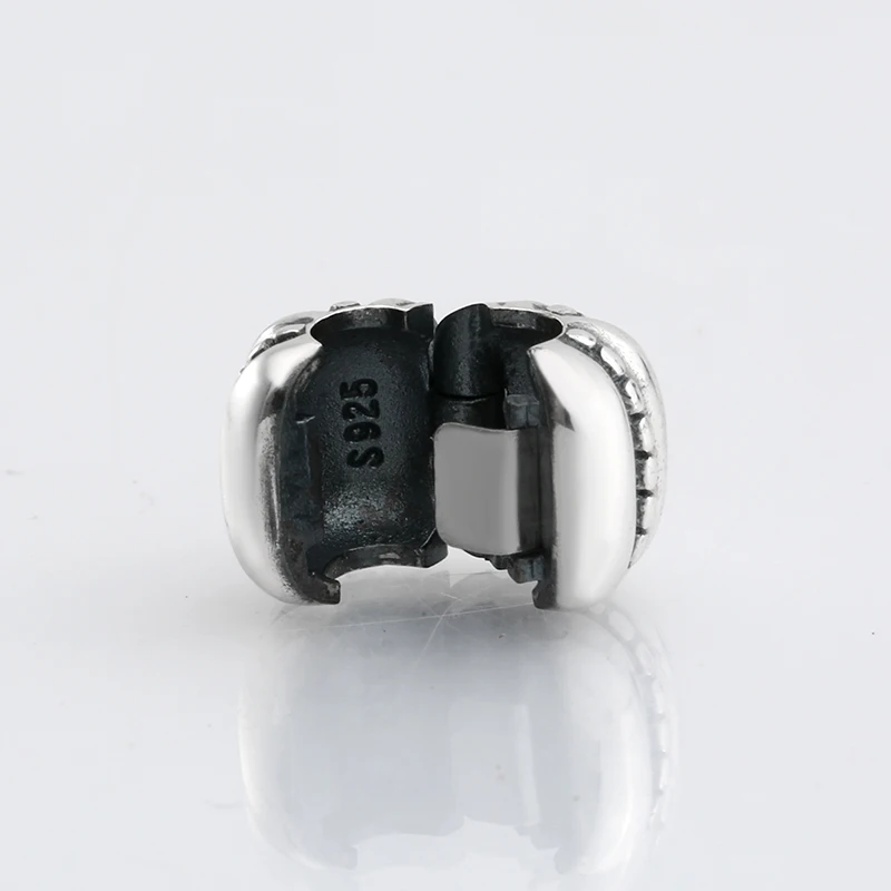 Модные 925 пробы серебряные круглые в полоску клипсы бусины подходят к оригиналу Pandora браслет для изготовления ювелирных изделий