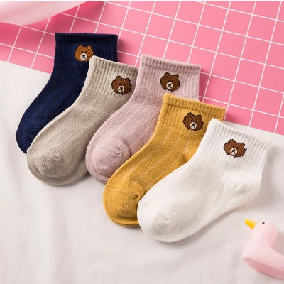 D random 1 piece 1 pairs 2 to 8 years kids Cartoon socks Super hero neonatal girls Breathable short Socks children baby stuff boys cotton Socks - Цвет: D random 1 piece