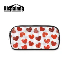 Модные канцелярские принадлежности сердце полосатый принт детский пенал для карандашей женский косметический Чехол Сумка-косметичка на молнии чехлы для ручек школьные принадлежности