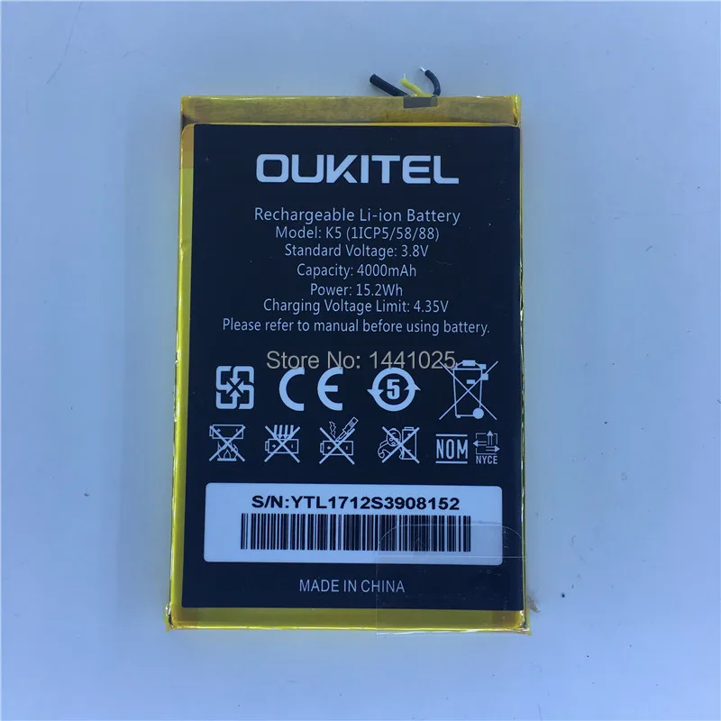 Аккумулятор для OUKITEL K5 4000 мАч длительное время ожидания аккумулятор высокого