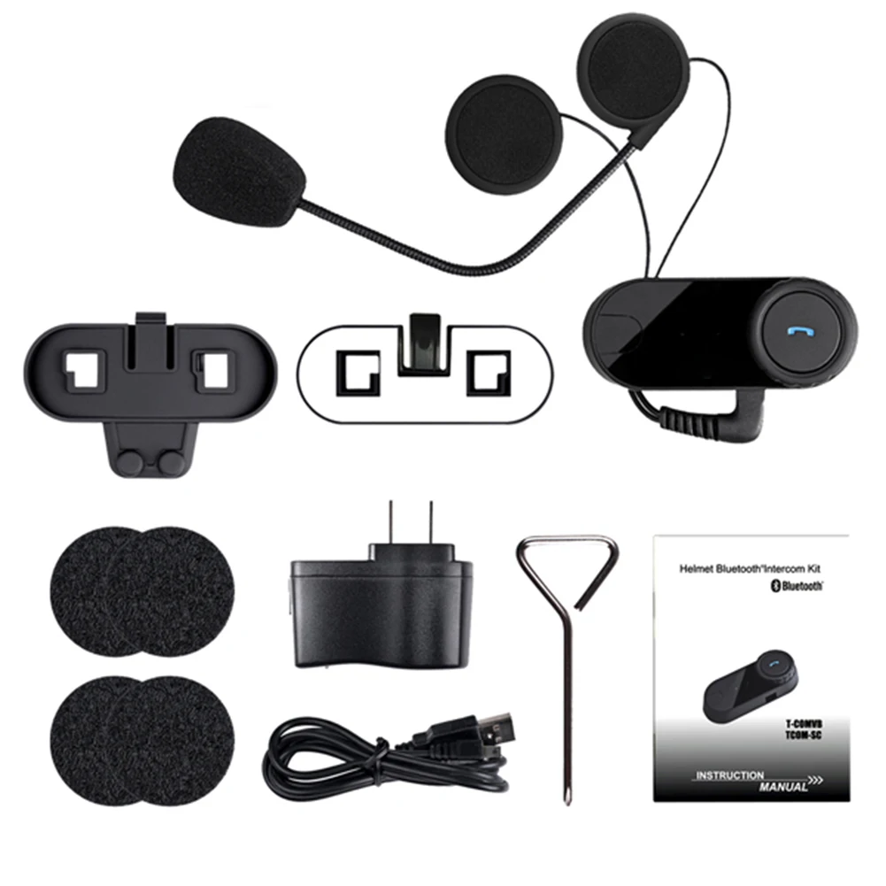 Мотоциклетная гарнитура для шлема Bluetooth мотоциклистов Intercomunicador + мягкий микрофон