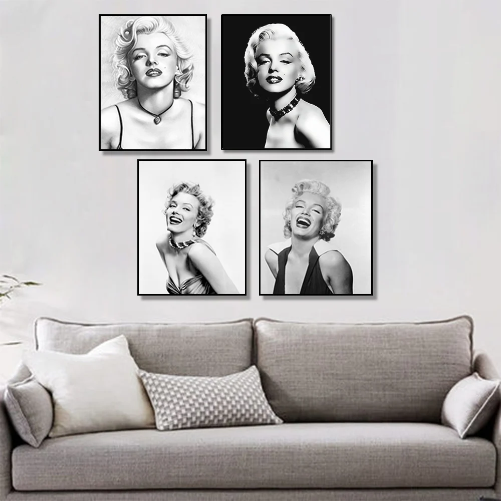 

Black And White Marilyn Monroe Wall Art Paintings Decorative Posters And Prints Paintings Living Room Mural Canvas Painting
