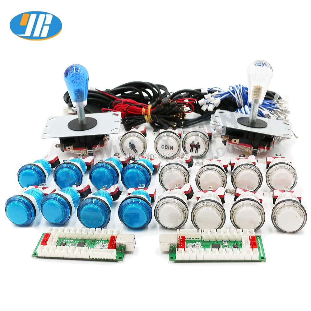 

PC/ Raspberry Pi /PS2 /PS3 4 In 1 USB Encoder Arcade Joystick Kit Happ Joystick 5V LED Illuminated Push Button For MAME