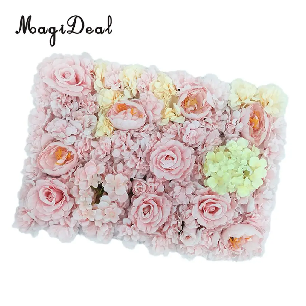 Artificial Flower Roses Wall Panel Wedding Stage Backdrop Home Shop Window Decorative Forals 7 Colors Pick