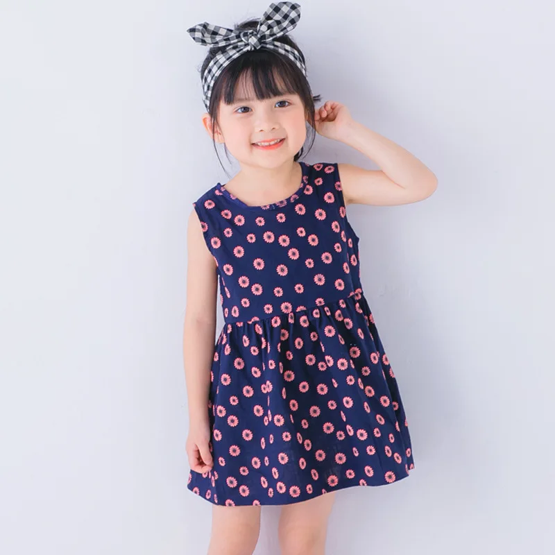 Summer Cotton and Linen Girls Children's Dress 2018 New Dress Princess Dresses Children Kids 18