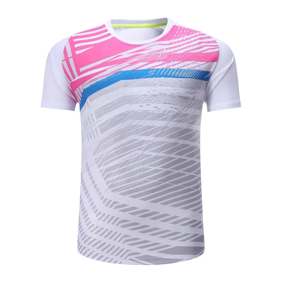 Новые футболки для бадминтона мужчины/женщины, теннисная рубашка, Спортивная рубашка для пробежек, рубашка для настольного тенниса 3087 печать